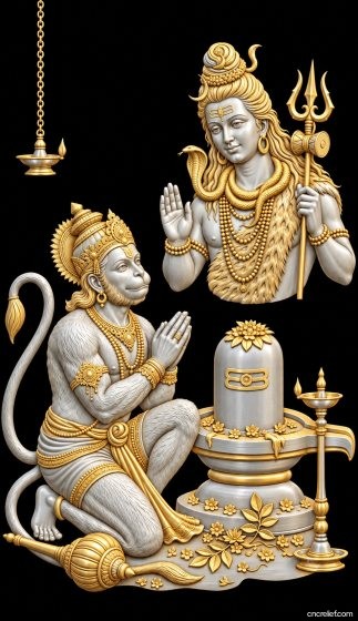 HANUMAN JI 25 - 3D relief for CNC carving