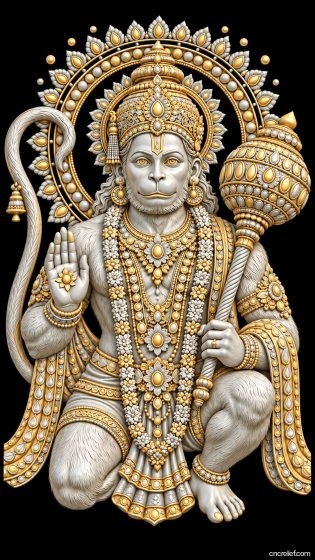 HANUMAN JI 77 - 3D relief for CNC carving