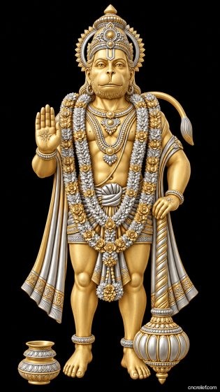 HANUMAN JI 20 - 3D relief for CNC carving