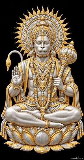 HANUMAN JI 03 - 3D relief for CNC carving
