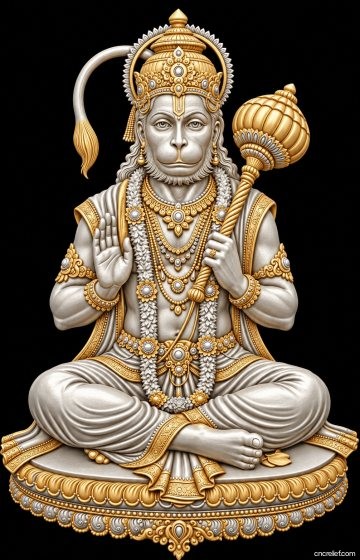 HANUMAN JI 56 - 3D relief for CNC carving