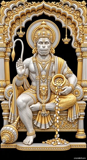 HANUMAN JI 57 - 3D relief for CNC carving