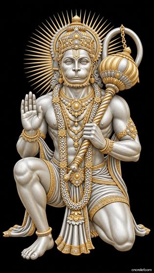 HANUMAN JI 64 - 3D relief for CNC carving