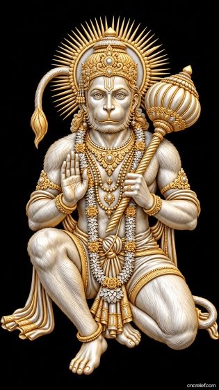 HANUMAN JI 74 - 3D relief for CNC carving