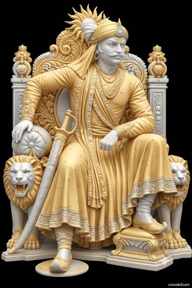 SHIVA JI MAHARAJ 36 - 3D relief for CNC carving