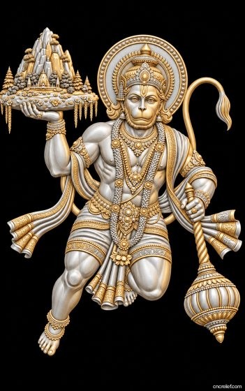 HANUMAN JI 66 - 3D relief for CNC carving
