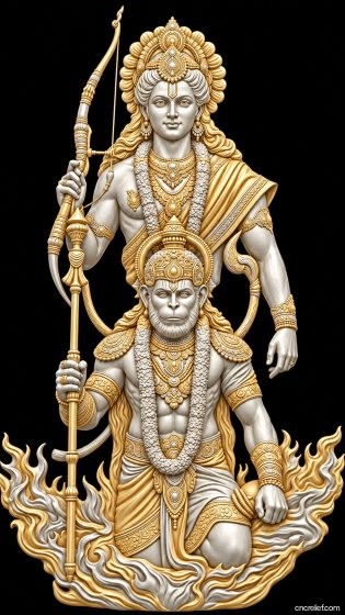 HANUMAN JI 51 - 3D relief for CNC carving