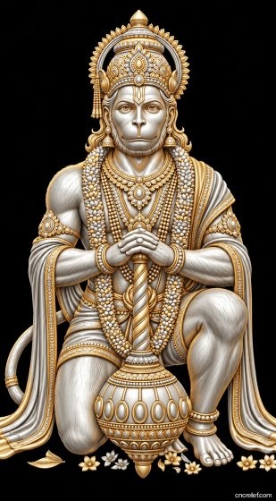 HANUMAN JI 63 - 3D relief for CNC carving
