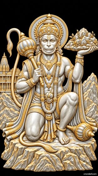 HANUMAN JI 47 - 3D relief for CNC carving