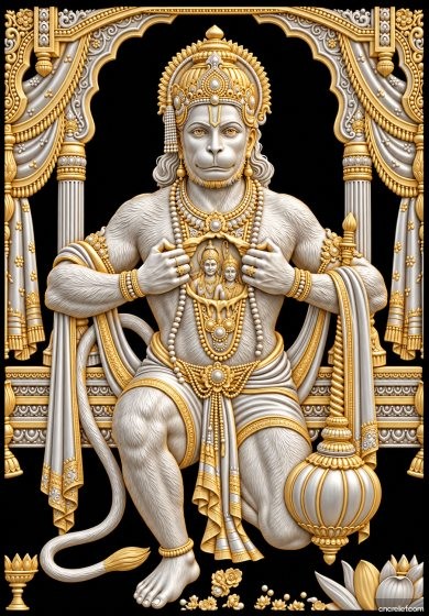 HANUMAN JI 76 - 3D relief for CNC carving