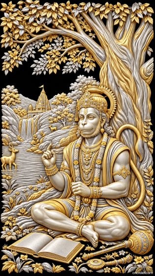 HANUMAN JI 13 - 3D relief for CNC carving