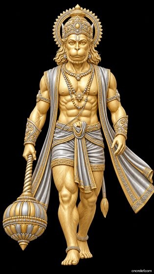 HANUMAN JI 48 - 3D relief for CNC carving