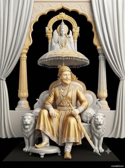 SHIVA JI MAHARAJ 49 - 3D relief for CNC carving