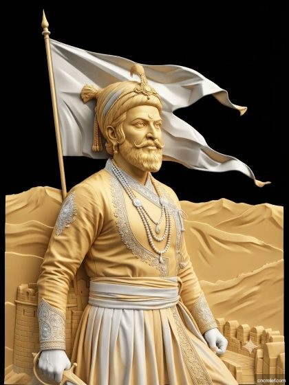 SHIVA JI MAHARAJ 28 - 3D relief for CNC carving