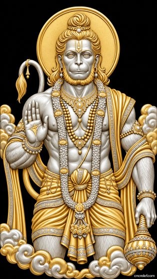 HANUMAN JI 40 - 3D relief for CNC carving