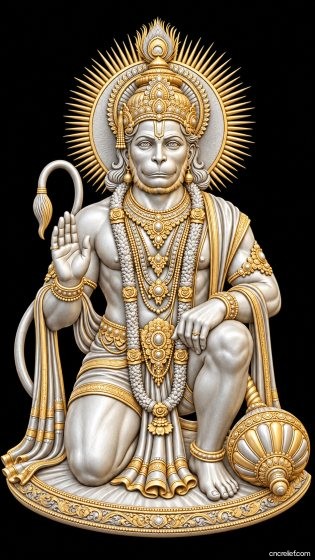 HANUMAN JI 80 - 3D relief for CNC carving