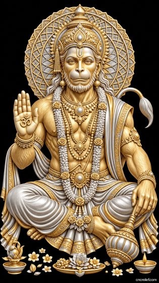 HANUMAN JI 61 - 3D relief for CNC carving