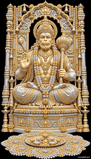 HANUMAN JI 46 - 3D relief for CNC carving
