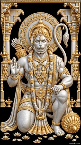 HANUMAN JI 58 - 3D relief for CNC carving