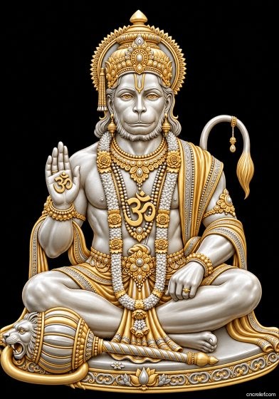 HANUMAN JI 15 - 3D relief for CNC carving