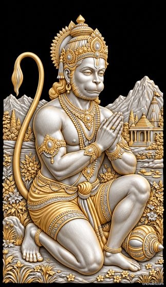 HANUMAN JI 39 - 3D relief for CNC carving