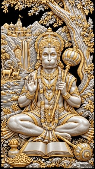 HANUMAN JI 30 - 3D relief for CNC carving