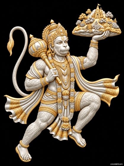 HANUMAN JI 72 - 3D relief for CNC carving