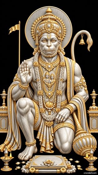 HANUMAN JI 27 - 3D relief for CNC carving