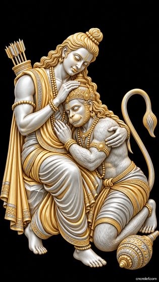 HANUMAN JI 28 - 3D relief for CNC carving