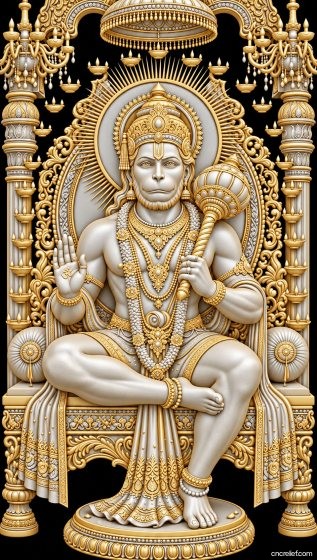 HANUMAN JI 19 - 3D relief for CNC carving