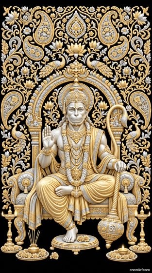 HANUMAN JI 21 - 3D relief for CNC carving