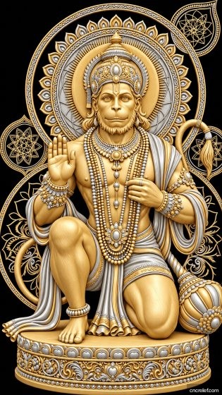 HANUMAN JI 33 - 3D relief for CNC carving