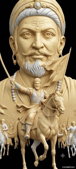 SHIVA JI MAHARAJ 34 - 3D relief for CNC carving