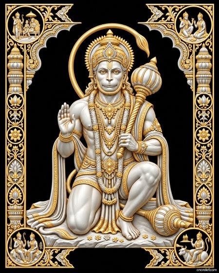 HANUMAN JI 11 - 3D relief for CNC carving