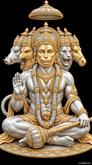 HANUMAN JI 12 - 3D relief for CNC carving