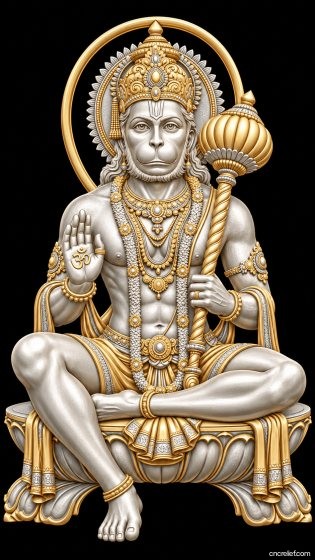 HANUMAN JI 37 - 3D relief for CNC carving