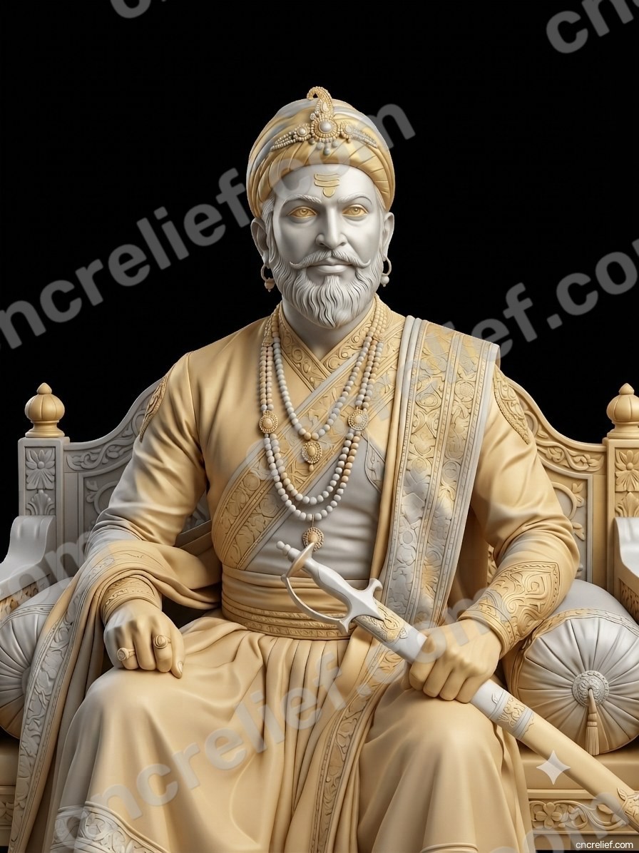 SHIVA JI MAHARAJ 44 - 3D relief design preview