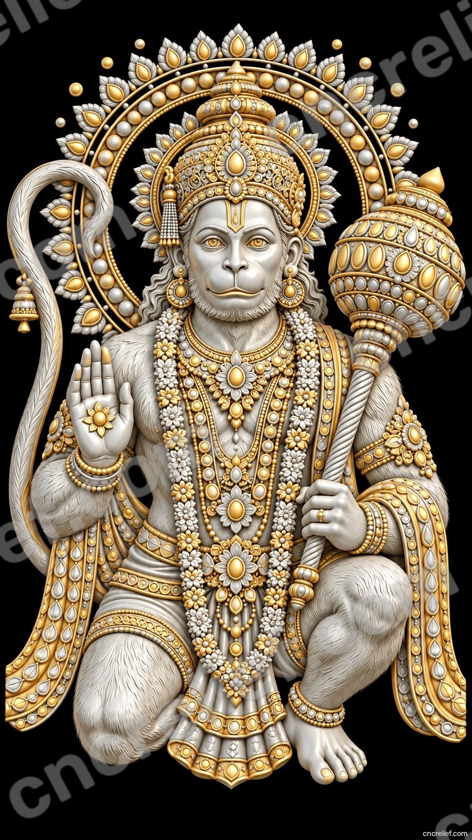 HANUMAN JI 77 - 3D relief design preview