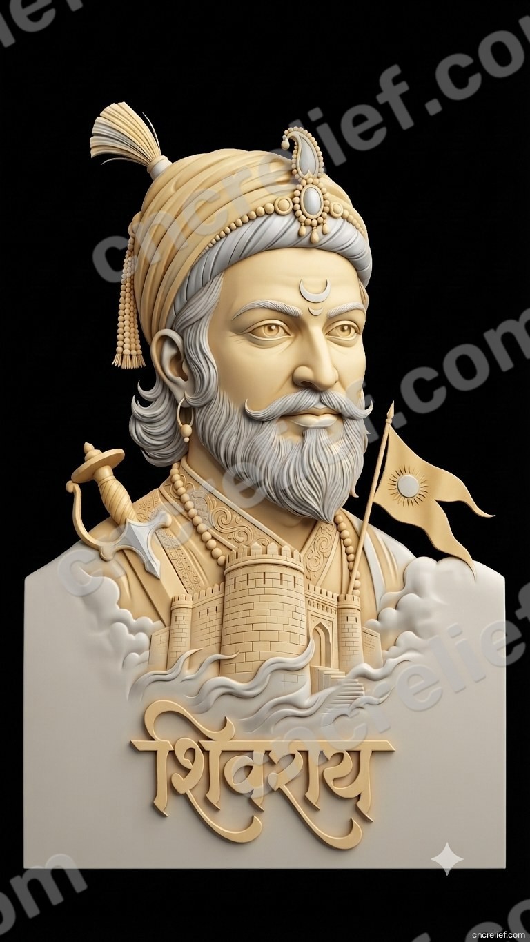 SHIVA JI MAHARAJ 07 - 3D relief design preview