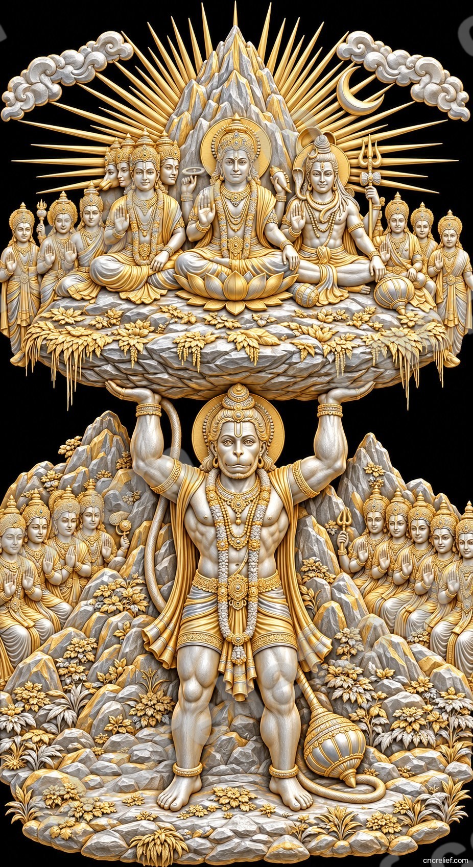 HANUMAN JI 10 - 3D relief design preview