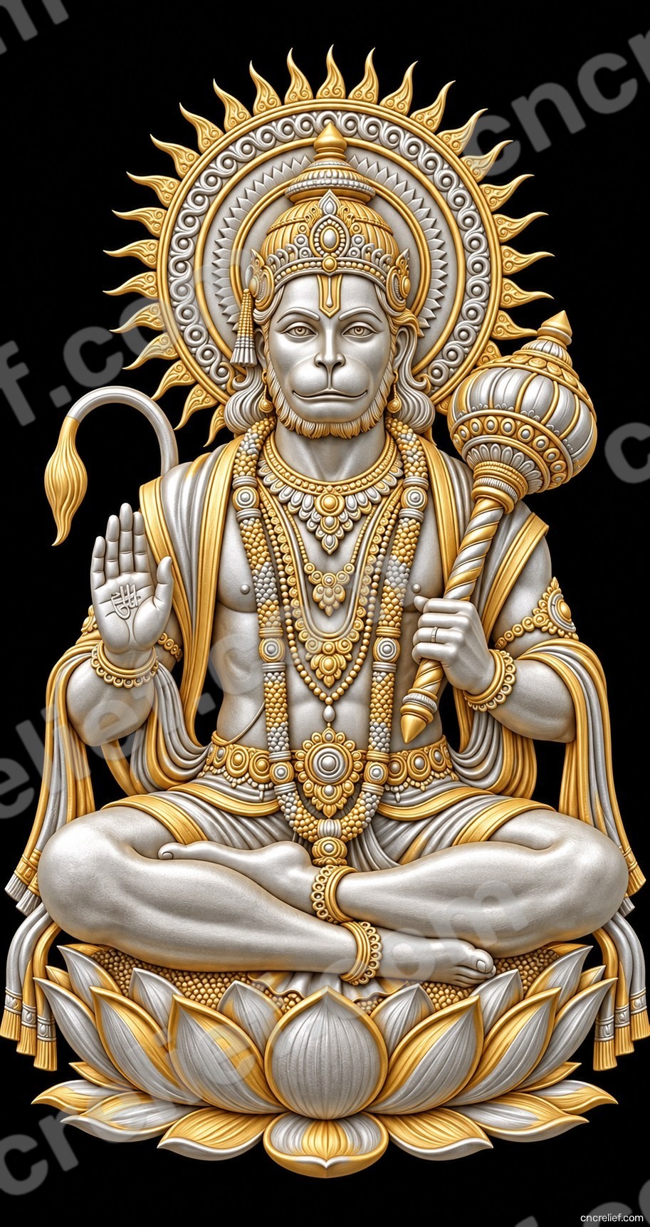 HANUMAN JI 03 - 3D relief design preview