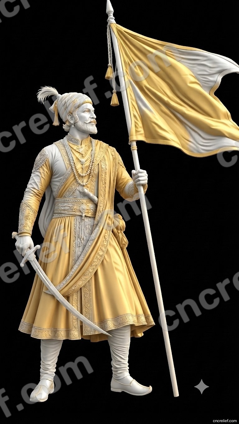 SHIVA JI MAHARAJ 08 - 3D relief design preview