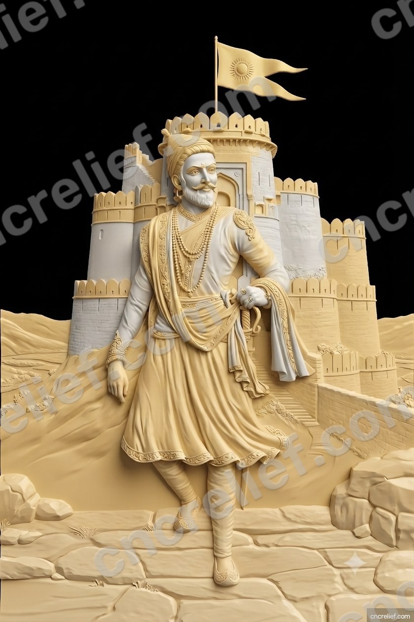 SHIVA JI MAHARAJ 24 - 3D relief design preview