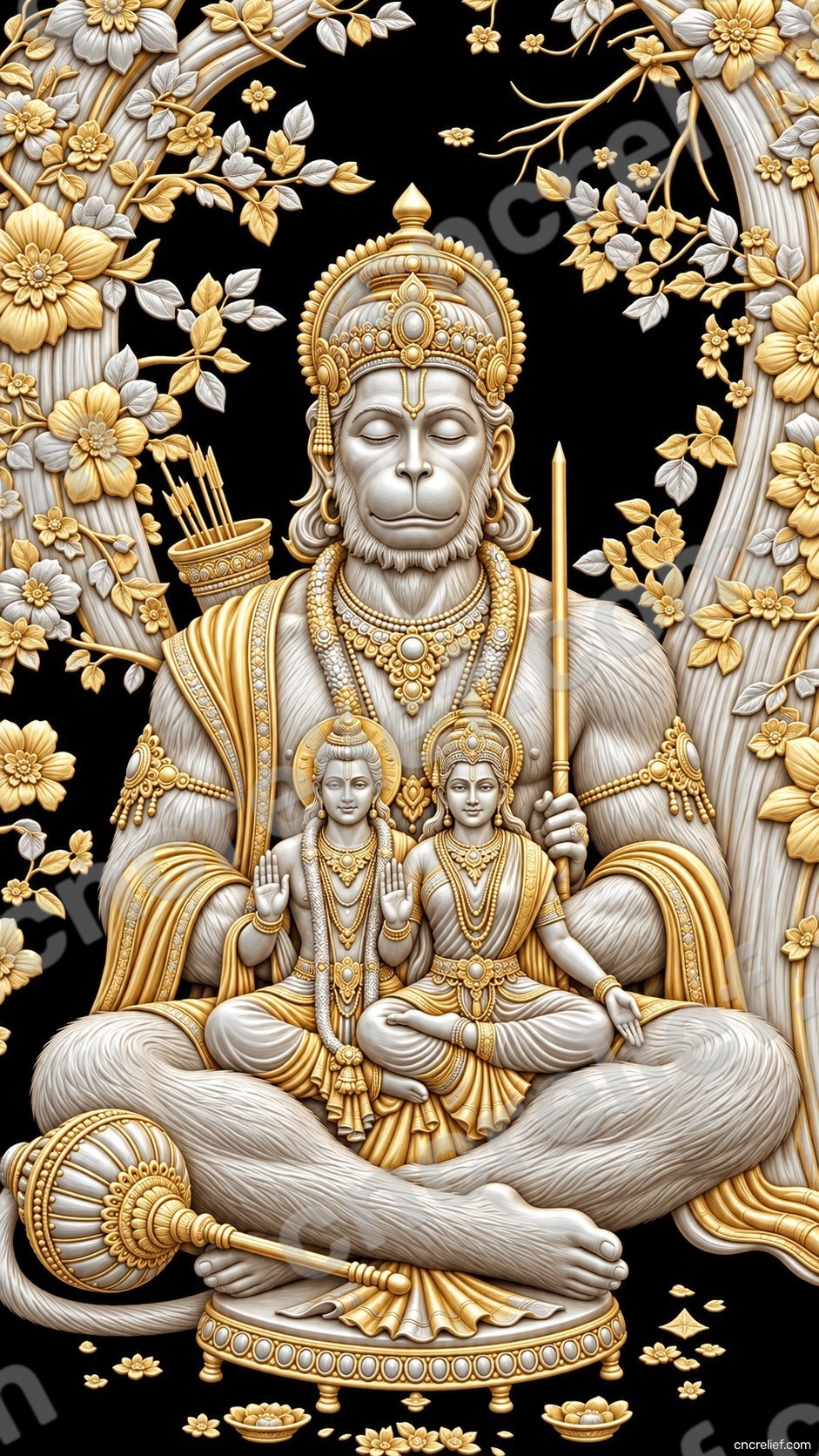 HANUMAN JI 53 - 3D relief design preview
