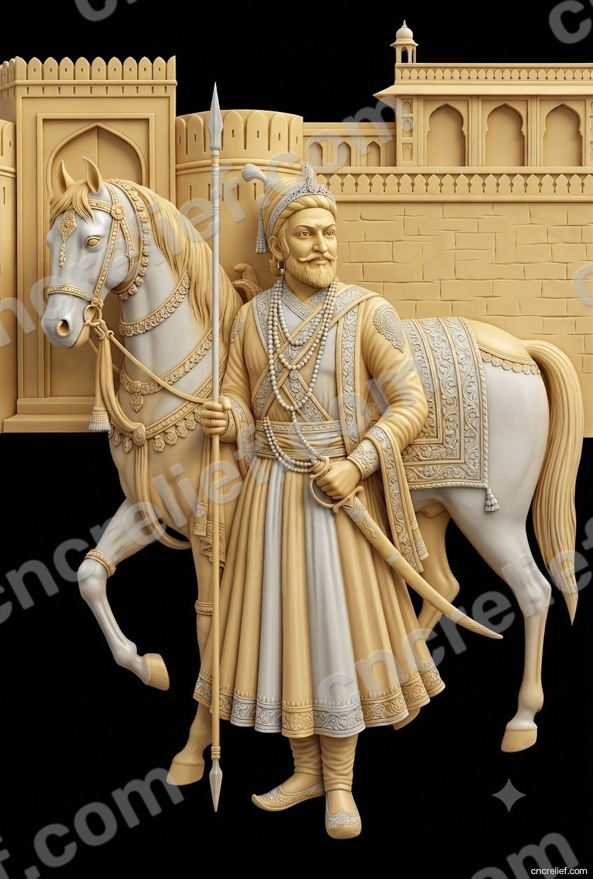 SHIVA JI MAHARAJ 03 - 3D relief design preview