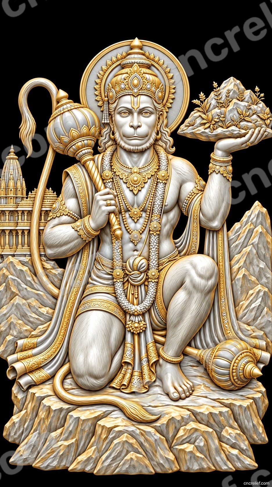 HANUMAN JI 47 - 3D relief design preview
