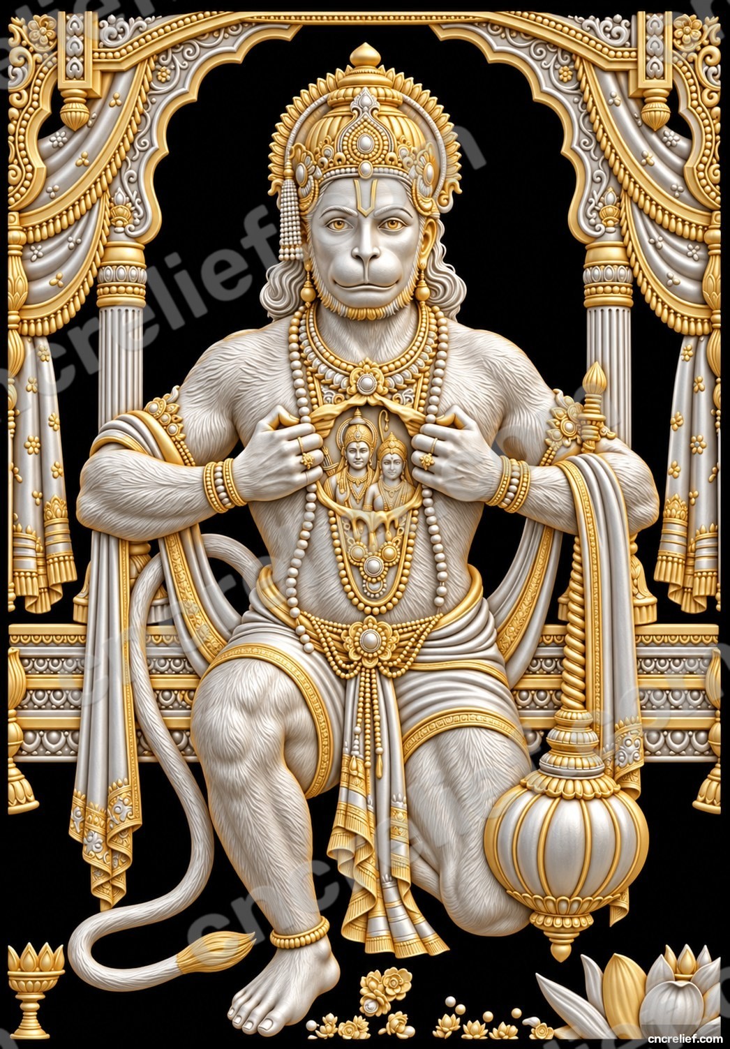 HANUMAN JI 76 - 3D relief design preview