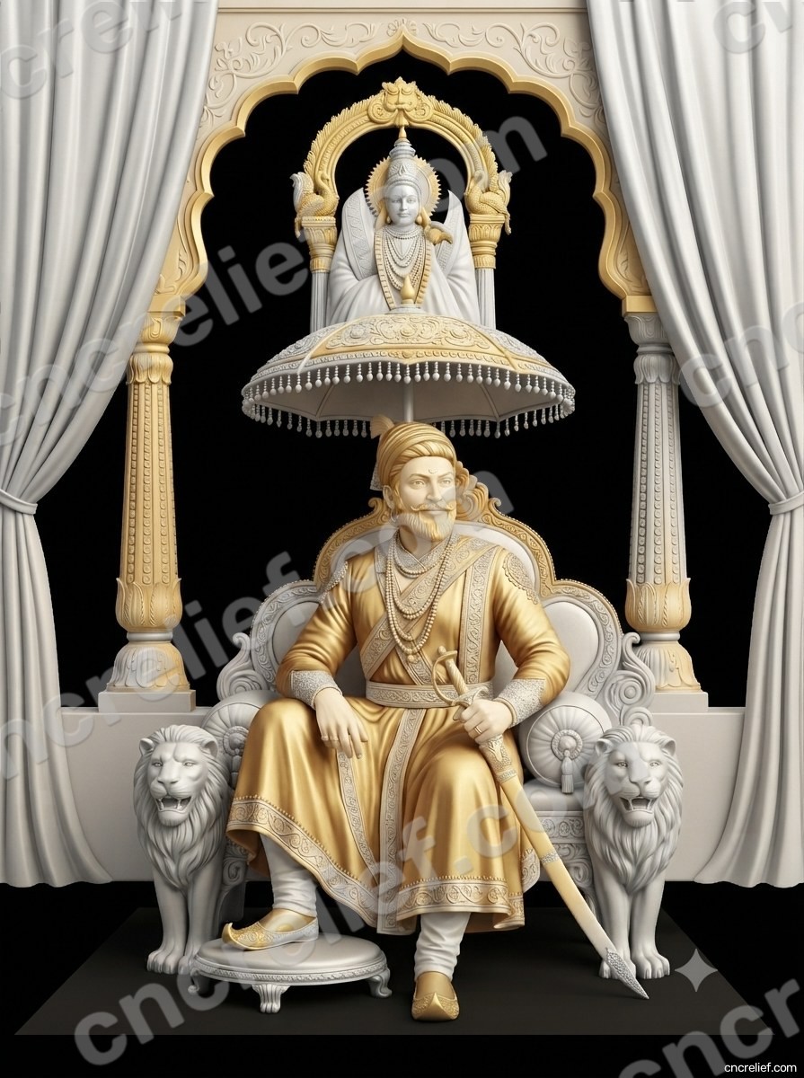 SHIVA JI MAHARAJ 49 - 3D relief design preview