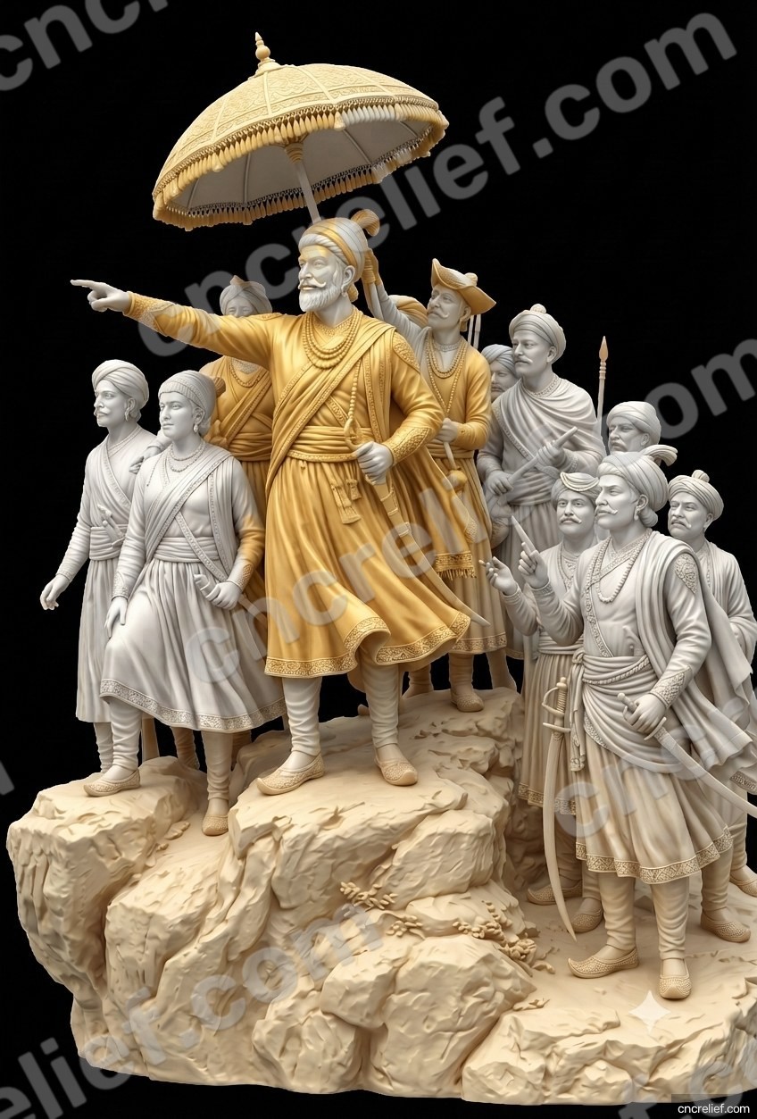 SHIVA JI MAHARAJ 37 - 3D relief design preview