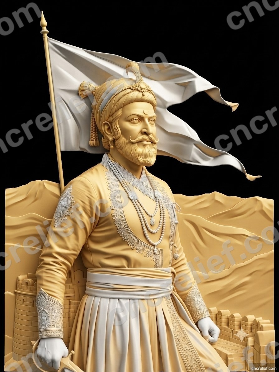SHIVA JI MAHARAJ 28 - 3D relief design preview